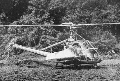 UH-23 posé dans une clairière - Photo DR